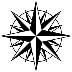 Obraz premium A compass rose of the winds with a circle