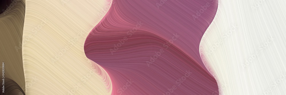 Poster abstract surreal designed horizontal header with pastel brown, antique white and antique fuchsia col