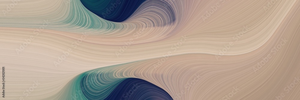 Aufkleber abstract flowing header with tan, dark slate gray and gray gray colors. fluid curved lines with dynamic flowing waves and curves
