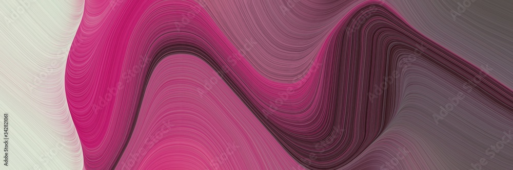 Poster abstract colorful header design with dark moderate pink, light gray and very dark pink colors. fluid curved lines with dynamic flowing waves and curves