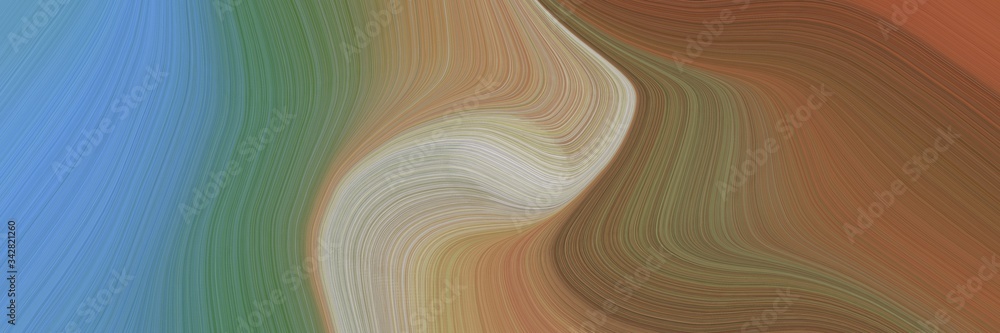 Poster abstract colorful banner design with pastel brown, cadet blue and light slate gray colors. fluid curved lines with dynamic flowing waves and curves