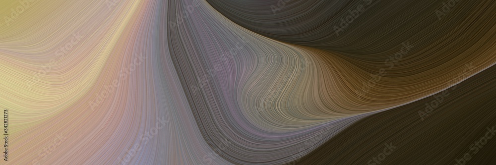 Poster abstract flowing header design with old mauve, tan and very dark green colors. fluid curved lines with dynamic flowing waves and curves