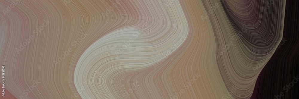 Poster abstract artistic header design with gray gray, very dark pink and old mauve colors. fluid curved lines with dynamic flowing waves and curves