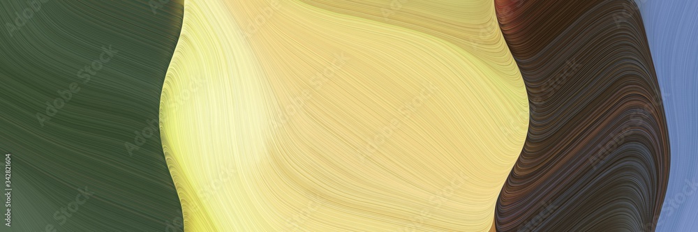 Poster abstract artistic horizontal banner with dark slate gray, khaki and light slate gray colors. fluid c