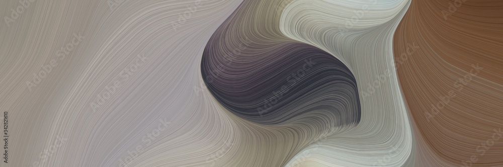 Poster abstract moving designed horizontal banner with gray gray, dark slate gray and pastel brown colors. 
