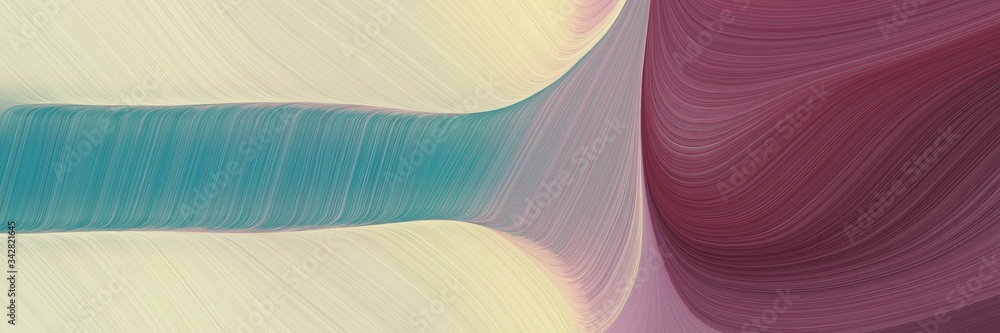 Poster abstract modern horizontal header with silver, pastel gray and old mauve colors. fluid curved flowing waves and curves