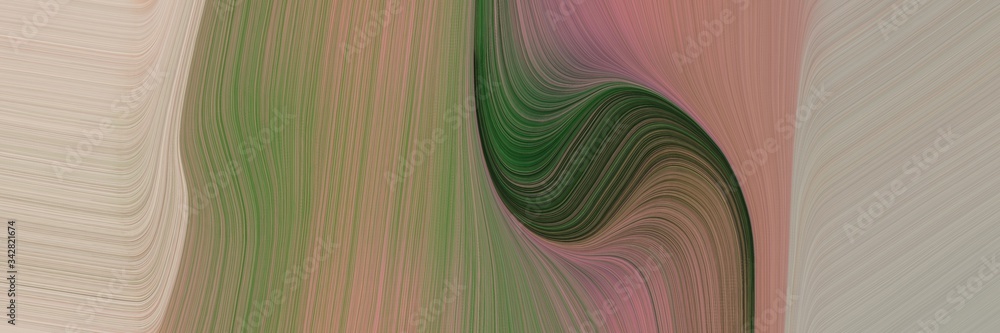 Poster abstract colorful designed horizontal header with rosy brown, dark slate gray and pastel brown colors. fluid curved flowing waves and curves