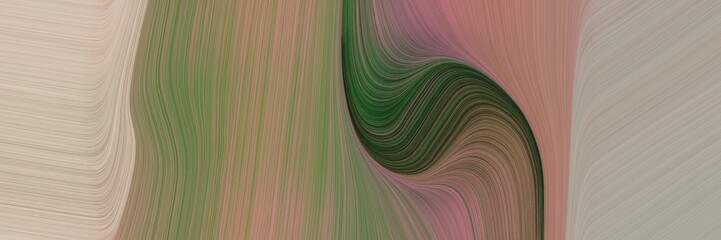 abstract colorful designed horizontal header with rosy brown, dark slate gray and pastel brown colors. fluid curved flowing waves and curves