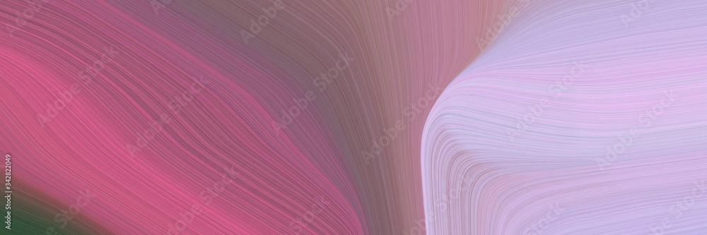Poster abstract flowing header with antique fuchsia, thistle and dark slate gray colors. fluid curved flowi