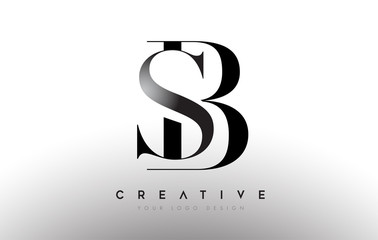 Fototapeta SB BS letter design logo logotype icon concept with serif font and classic elegant style look vector obraz