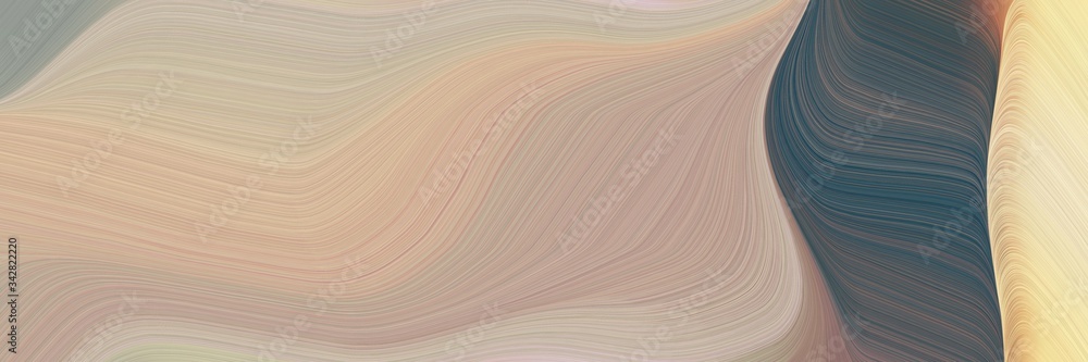 Poster abstract decorative header design with tan, dark slate gray and dim gray colors. fluid curved lines with dynamic flowing waves and curves