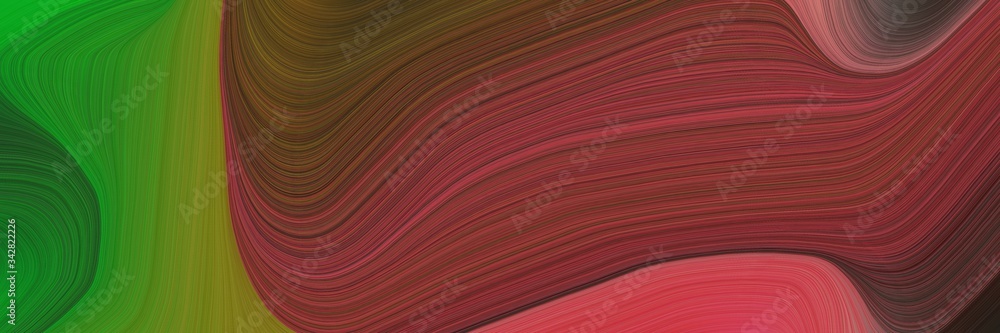 Aufkleber abstract decorative banner design with old mauve, moderate red and forest green colors. fluid curved lines with dynamic flowing waves and curves
