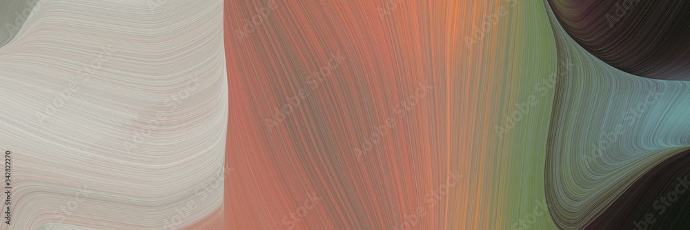 Poster abstract colorful banner with gray gray, very dark blue and silver colors. fluid curved lines with d