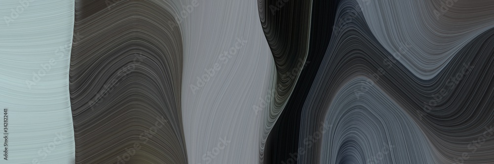 Poster abstract moving header with dark slate gray, ash gray and light slate gray colors. fluid curved lines with dynamic flowing waves and curves