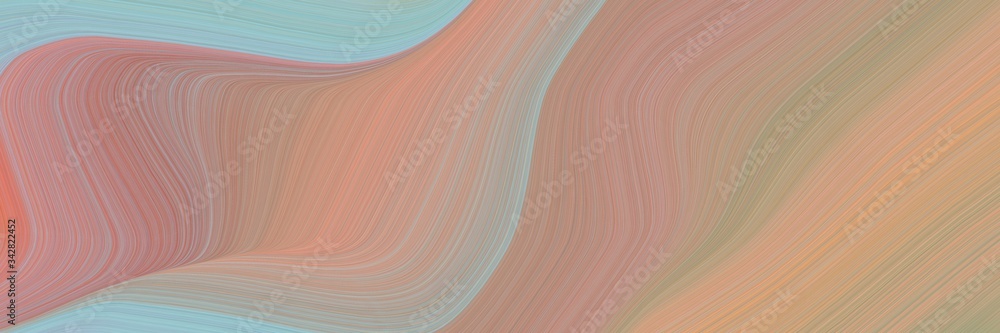 Leinwandbilder abstract flowing horizontal header with rosy brown, pastel blue and dark salmon colors. fluid curved lines with dynamic flowing waves and curves