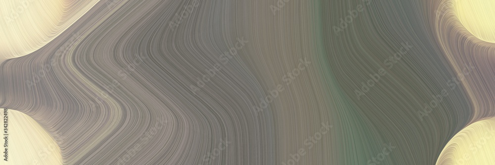 Aufkleber abstract flowing designed horizontal header with old lavender, dim gray and wheat colors. fluid curved lines with dynamic flowing waves and curves