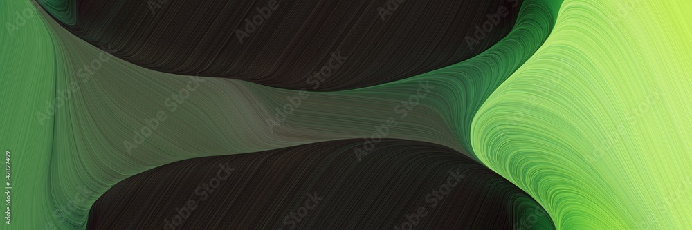 Poster abstract decorative designed horizontal header with dark khaki, very dark green and sea green colors