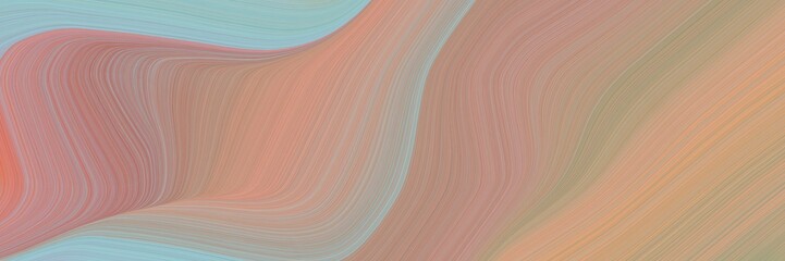 abstract flowing horizontal header with rosy brown, pastel blue and dark salmon colors. fluid curved lines with dynamic flowing waves and curves