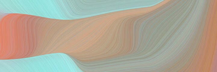 abstract flowing horizontal banner with rosy brown, light blue and dark salmon colors. fluid curved flowing waves and curves