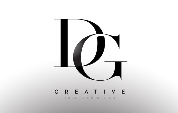 DG gd letter design logo logotype icon concept with serif font and classic elegant style look vector