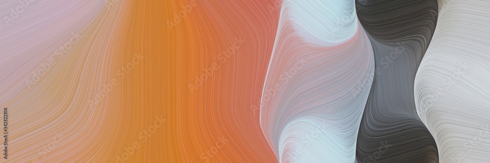Poster abstract artistic header design with rosy brown, light gray and dark slate gray colors. fluid curved lines with dynamic flowing waves and curves