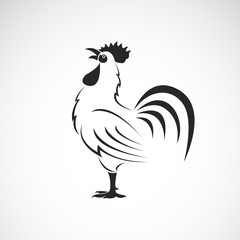 Vector of rooster or cock design on white background. Farm Animal. Chicken logos or icons. Easy editable layered vector illustration.