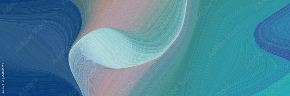 Aufkleber abstract dynamic header design with blue chill, dark gray and midnight blue colors. fluid curved flo