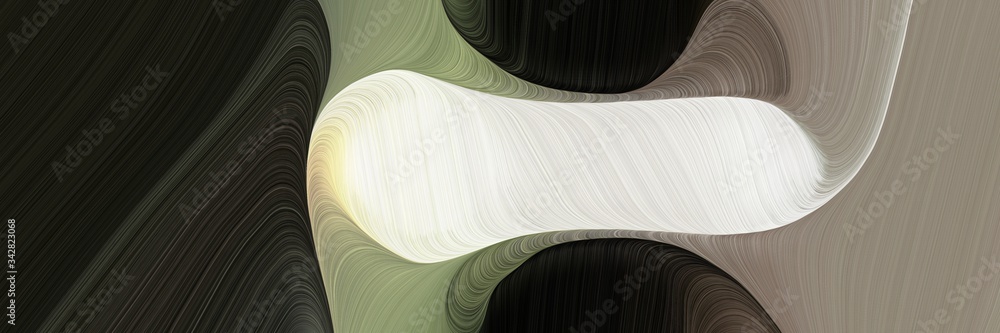 Aufkleber abstract modern horizontal header with very dark green, gray gray and beige colors. fluid curved lin