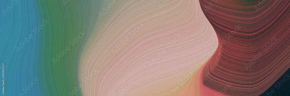 Aufkleber abstract surreal horizontal banner with dim gray, tan and very dark magenta colors. fluid curved flo