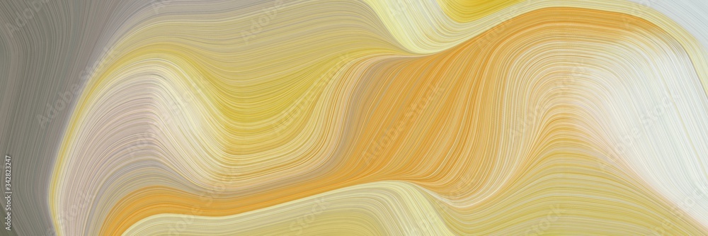 Leinwandbilder abstract dynamic banner with tan, light gray and golden rod colors. fluid curved lines with dynamic 