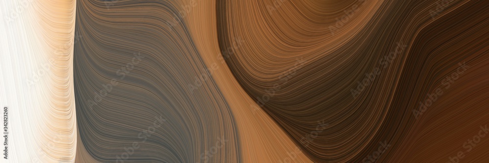 Poster abstract flowing banner with old mauve, bisque and very dark red colors. fluid curved flowing waves 