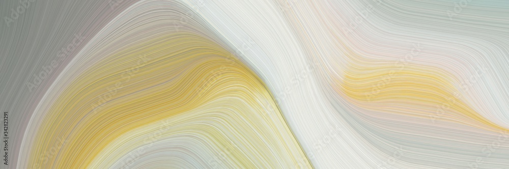 Fototapete abstract dynamic header with pastel gray, dark khaki and gray gray colors. fluid curved lines with dynamic flowing waves and curves
