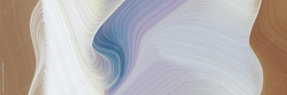 Aufkleber abstract decorative designed horizontal header with pastel gray, light gray and pastel brown colors. fluid curved lines with dynamic flowing waves and curves