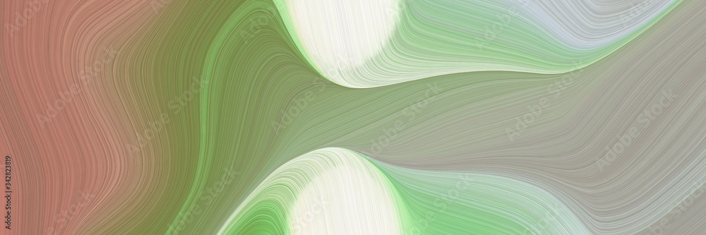 Poster abstract moving header design with rosy brown, dark sea green and beige colors. fluid curved lines with dynamic flowing waves and curves