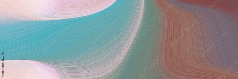 Poster abstract surreal designed horizontal header with gray gray, thistle and medium aqua marine colors. fluid curved lines with dynamic flowing waves and curves
