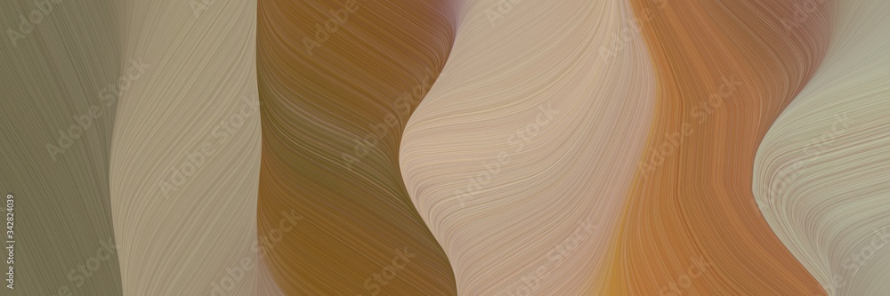 Aufkleber abstract surreal banner with gray gray, brown and pastel brown colors. fluid curved lines with dynam