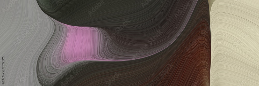 Poster abstract colorful banner with very dark violet, very dark blue and silver colors. fluid curved lines