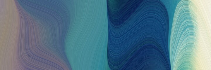 abstract artistic header design with teal blue, tea green and gray gray colors. fluid curved flowing waves and curves