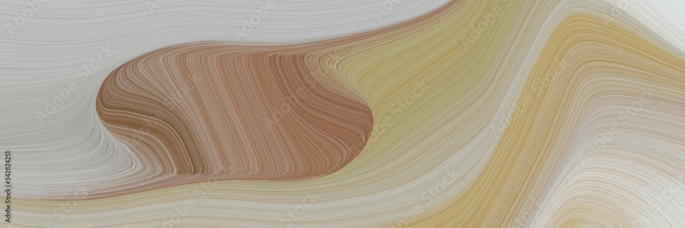 Leinwandbilder abstract dynamic designed horizontal banner with dark gray, pastel brown and light gray colors. flui