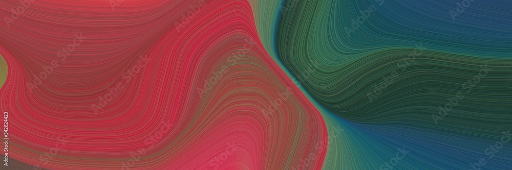 Aufkleber abstract dynamic header with sienna, dark slate gray and dim gray colors. fluid curved lines with dynamic flowing waves and curves