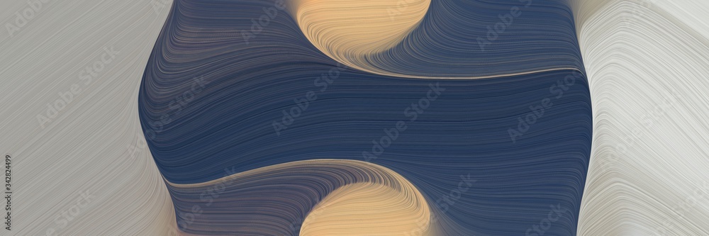 Poster abstract flowing header with dark slate gray, dark gray and silver colors. fluid curved lines with dynamic flowing waves and curves
