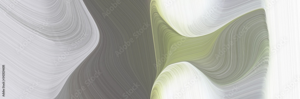 Aufkleber abstract flowing designed horizontal banner with light gray, dim gray and gray gray colors. fluid curved lines with dynamic flowing waves and curves