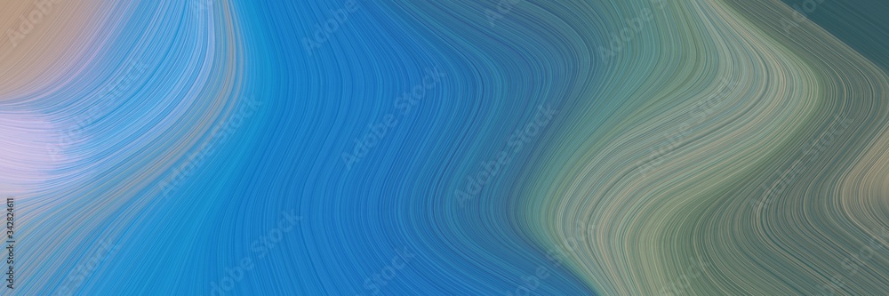 Poster abstract artistic header with steel blue, dark gray and light slate gray colors. fluid curved flowin