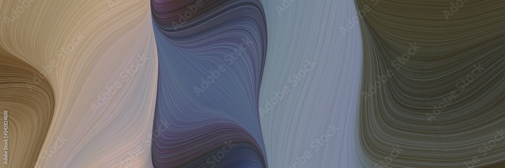 Leinwandbilder abstract colorful horizontal header with dark slate gray, rosy brown and light slate gray colors. fluid curved lines with dynamic flowing waves and curves