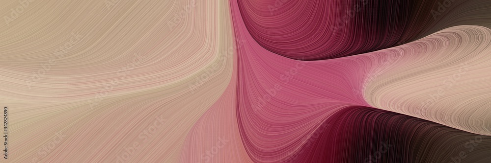 Poster abstract flowing horizontal header with rosy brown, very dark pink and dark moderate pink colors. fl