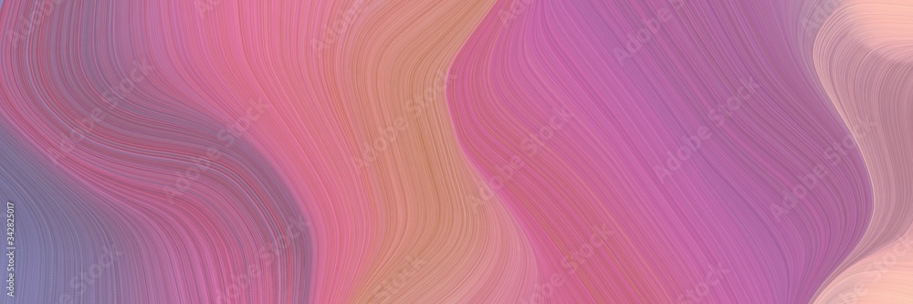 Poster abstract dynamic banner with pale violet red, antique fuchsia and baby pink colors. fluid curved lines with dynamic flowing waves and curves