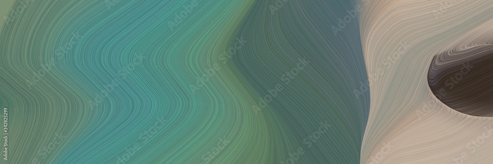 Aufkleber abstract artistic designed horizontal header with dim gray, dark gray and very dark violet colors. fluid curved flowing waves and curves