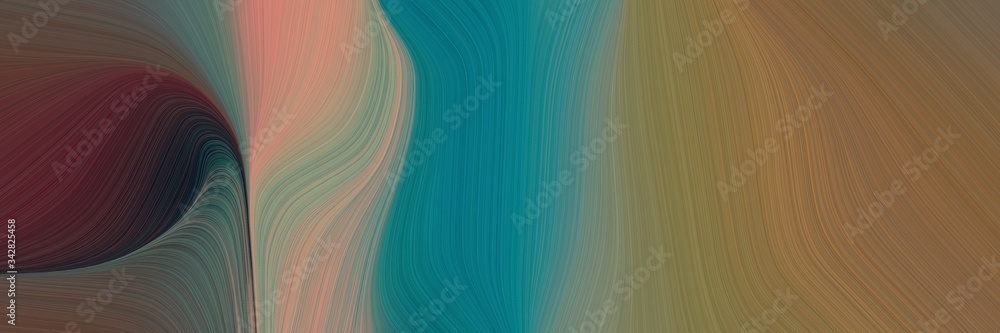 Poster abstract surreal designed horizontal header with pastel brown, teal and very dark violet colors. flu