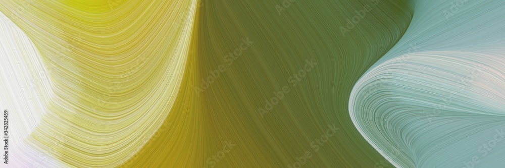 Poster abstract artistic designed horizontal banner with silver, dark olive green and dark khaki colors. fl
