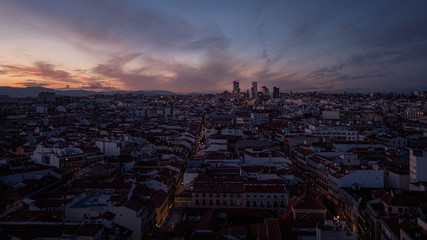 Fototapeta na wymiar Madrid skyline at sunset